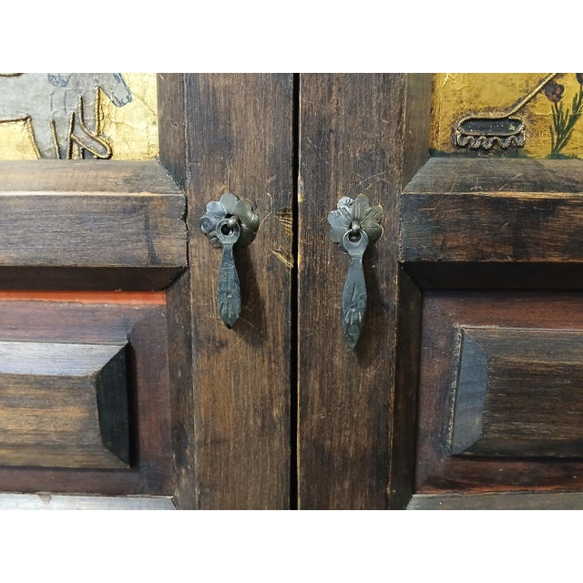 19th Century Antique Hand Painted Spanish Colonial Sideboard For Sale - Image 10 of 12