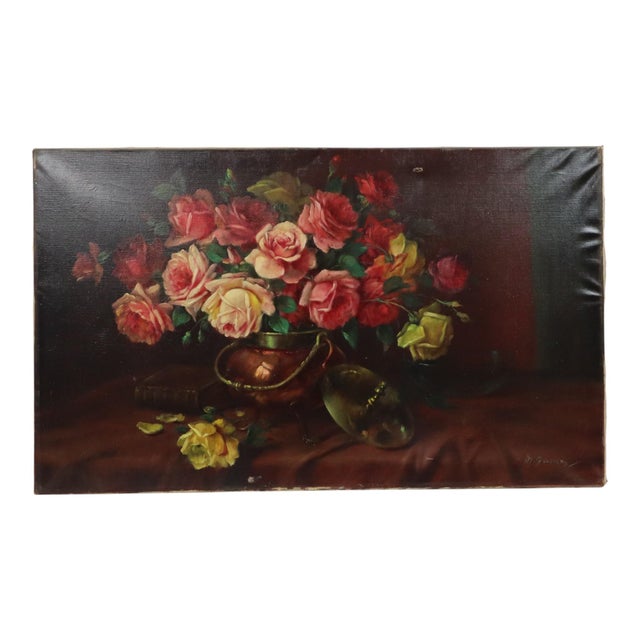 M. Goossens, Still Life Composition, 1950s, Oil Painting on Canvas For Sale - Image 14 of 18
