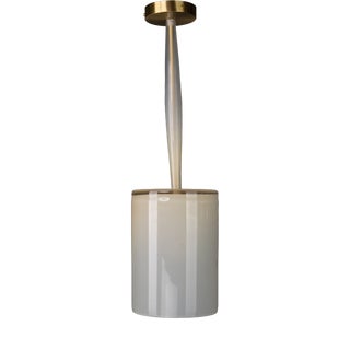 Fine Polished Satin Glass and Vanilla Artisan Glass Pendant Light by ZAVADKSI, 2023 For Sale