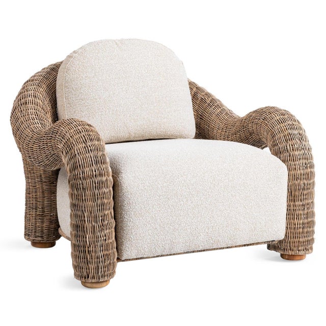 2020s Elara Curved Rattan Arm Chair For Sale - Image 5 of 7
