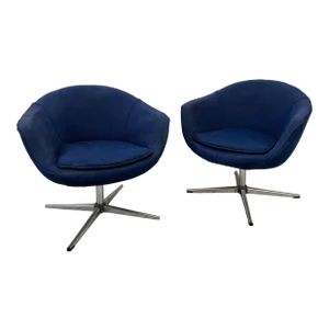 Pair of Swivel Small Overman Chairs