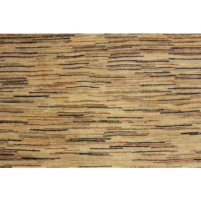 1990s Bohemian Gabbeh Beige/Black Wool Rug - 3'9'' X 5'9'' For Sale - Image 5 of 10