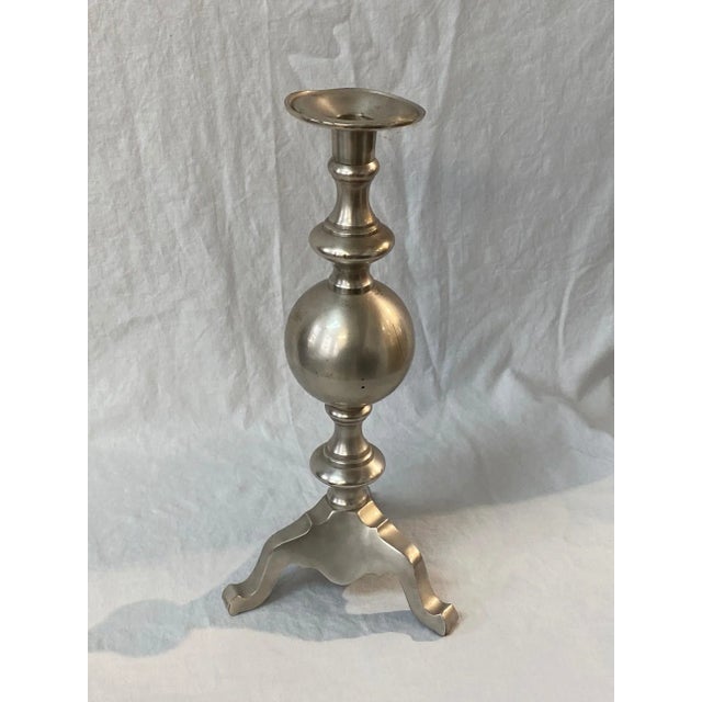 Maitland Smith Brass with silver finish candle holder Showroom Sample Made in India
