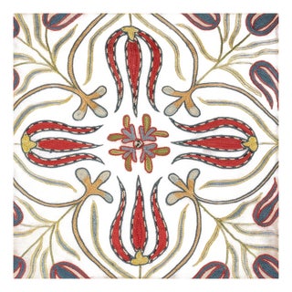 20"x20" 100% Silk Cushion Cover. Hand-Embroidered Pillowcase. Modern Lace Pillow For Sale