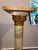This elegant neoclassical pedestal is crafted from polished green onyx accented with gilded metal mounts. It features a...