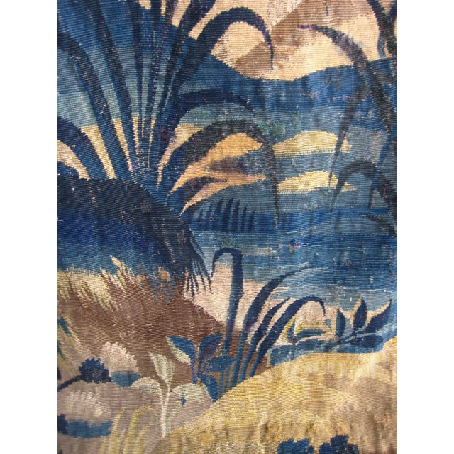 Flemish 18 Century Verdure Three Birds and Thistle Plant For Sale - Image 15 of 18