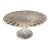 Large Footed Clear Glass Bowl With Gold Glitter For Sale