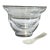 Vintage Delicate Blown Glass Caviar Chiller Bowl Server With Mother-of-Pearl Spoon For Sale