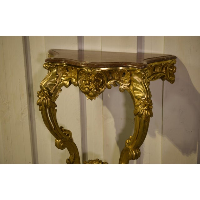 19th Century Giltwood and Marble Console Table For Sale - Image 3 of 18