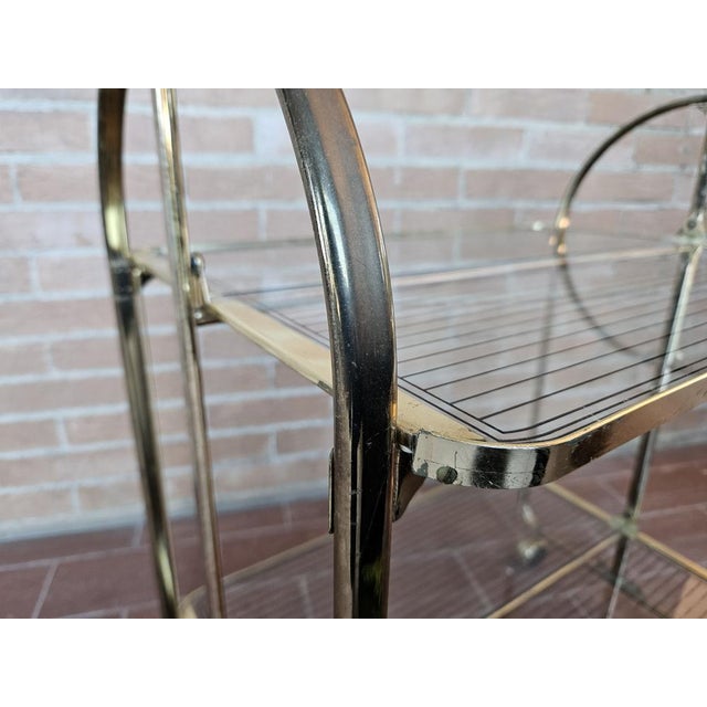 Trolley in Brass and Glass with Two Shelves, 1970s For Sale - Image 8 of 14