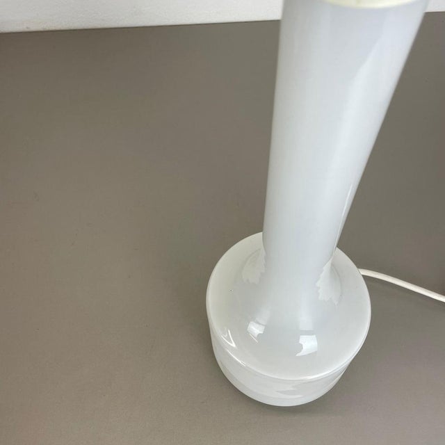 Modernist White Satin Glass Table Light Base from Doria Lights, Germany, 1970s For Sale - Image 10 of 15