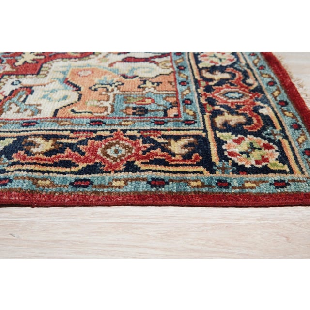 Contemporary 9x12 Louie Oriental Red Medallion Traditional Hand Knotted Wool Carpet Rug For Sale - Image 3 of 6