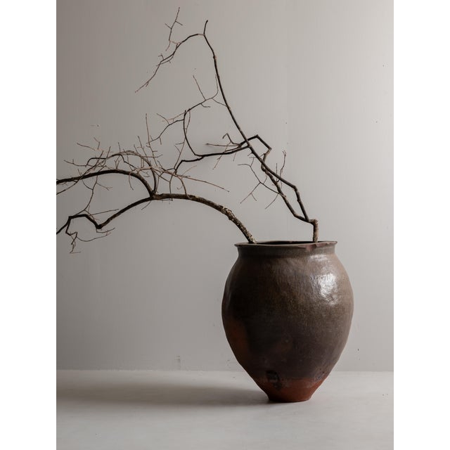 Japanese Japanese Antique Large Pottery Vase Late 19th–early 20th Century / Wabi Sabi / For Sale - Image 3 of 18