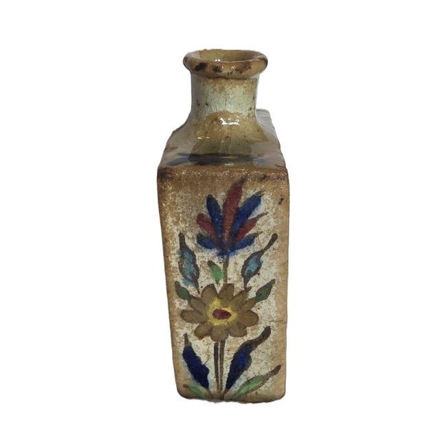 Antique Turkish Iznik Bottle in Glazed Ceramic, 19th Century For Sale - Image 4 of 9