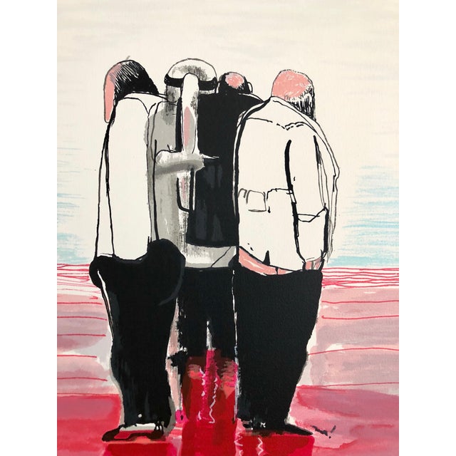 Expressionism Michael DruksModernist British Israeli Lithograph Expressionist Figures For Sale - Image 3 of 4