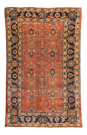 Early 20th Century Persian Rust and Navy Blue Mahal Ziegler Rug