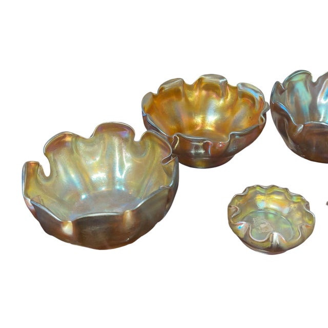 Louis Comfort Tiffany Favrile Glass Salt Dishes – Set of Eight - Early 20th C. For Sale In Los Angeles - Image 6 of 9