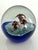 Art glass fish paper weight with sea life design in cool tones of blues and purples. Most items found at Pub & Oasis are...
