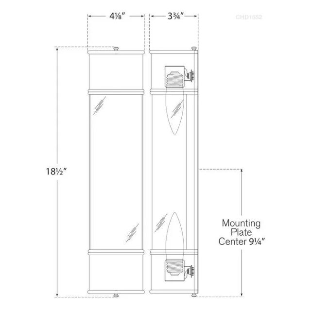 Modern Chapman & Myers for Visual Comfort Signature Oxford 18" Bath Sconce in Antique Nickel with Frosted Glass For Sale - Image 3 of 3