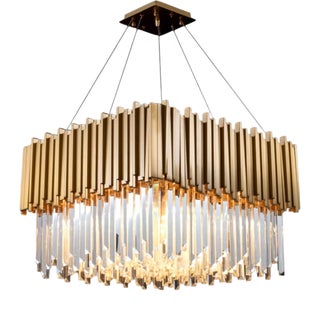 Collection Jupiter Chandelier in Metal and Crystal by Jago For Sale