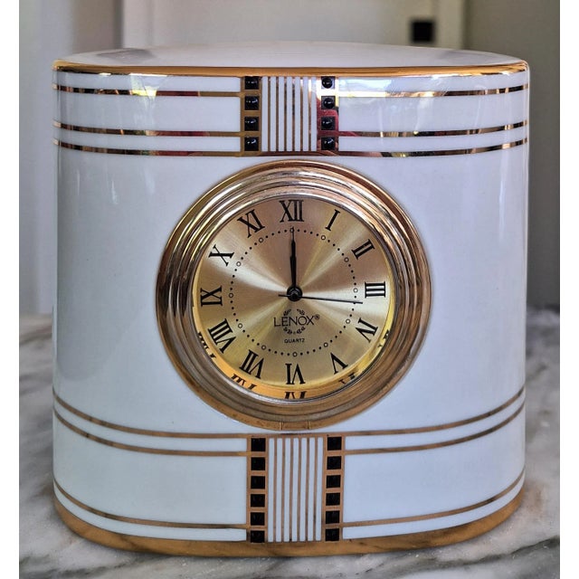 Lenox Art Deco Jeweled Essence Desk Clock For Sale - Image 9 of 9