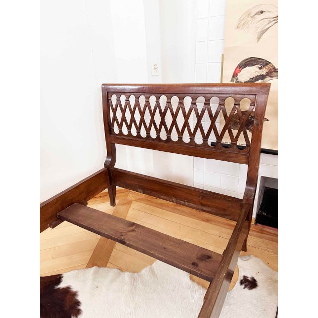 1940s Pair of Italian 2 Twin / 1 King Bedframe in Walnut With Stunning Carved Detail For Sale - Image 6 of 12