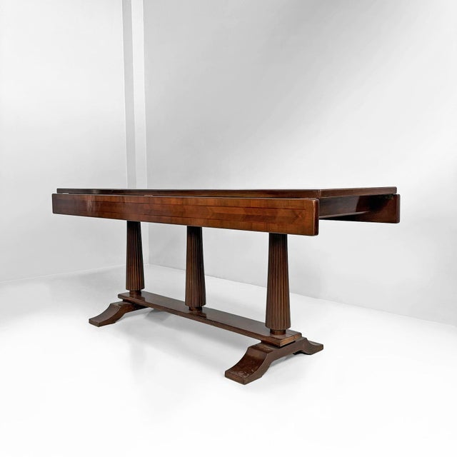 Vintage Italian Art Deco Extendable Wooden Console Table, 1970s For Sale - Image 3 of 15