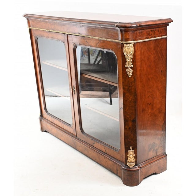 Victorian Pier Display Cabinet in Walnut, 1860s For Sale - Image 6 of 9
