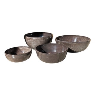 Handmade Studio Ceramic Bowls from Serocka, Germany, 1970s, Set of 4 For Sale