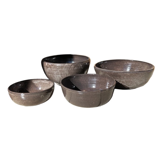 Handmade Studio Ceramic Bowls from Serocka, Germany, 1970s, Set of 4 For Sale
