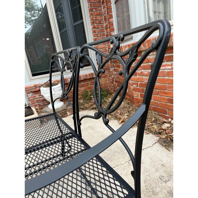 Wrought Iron Glider Bench & Cantilever Chair - Set of 2 For Sale - Image 10 of 12