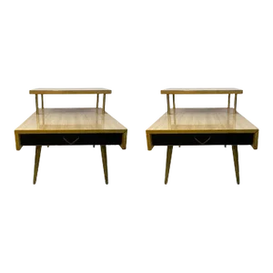Mid Century End Tables With Drawer in the Manner of George Nelson - A Pair