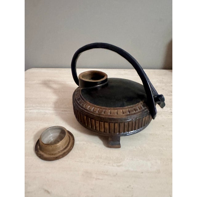 Vintage Sculptural Artisan Studio Pottery Teapot Signed For Sale - Image 4 of 12
