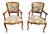 Louis XV French Provincial Carved Walnut Armchairs with Floral Upholstery, 1870s, Set of 2 For Sale