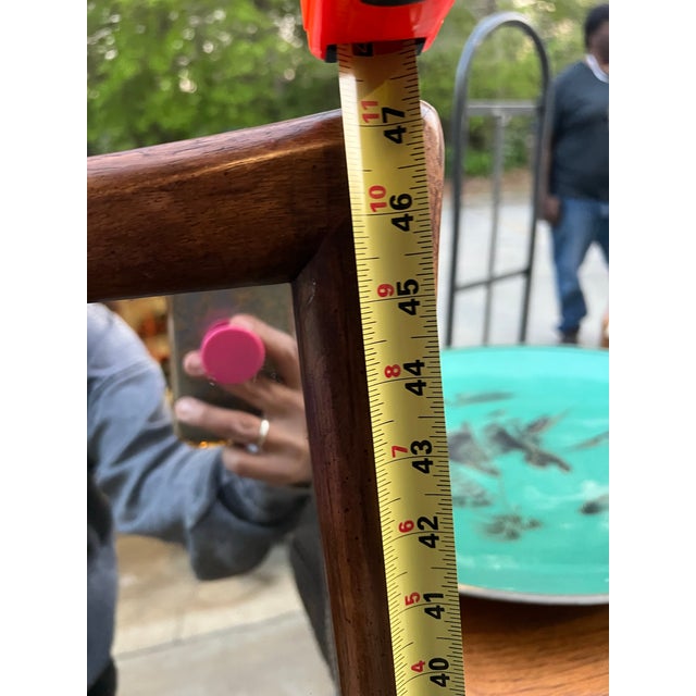 1970s Large Mid-Century Modern Thomasville Tamerlane Wooden Wall Mirror For Sale - Image 5 of 8