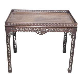Late 20th Century Kittinger Williamsburg Mahogany Chippendale Byrd China Table Cw 192 Rare For Sale