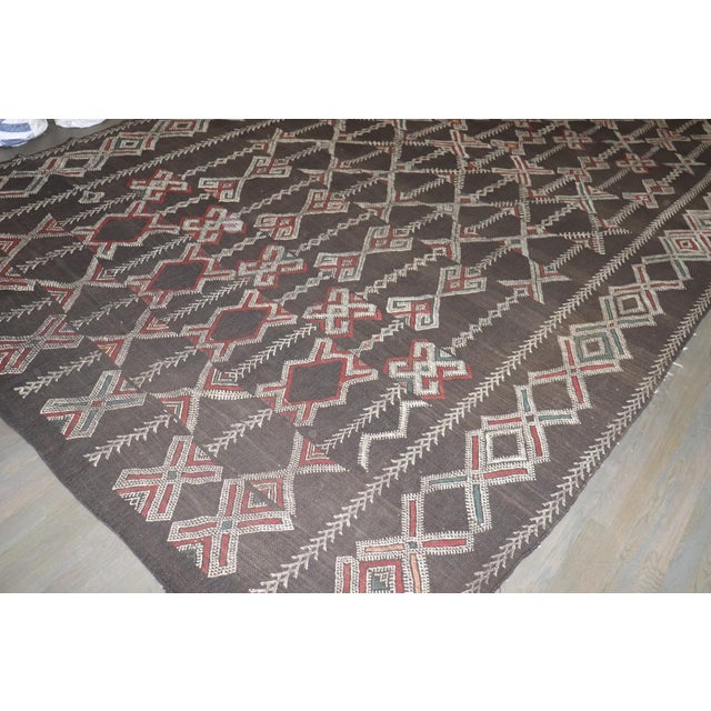 Mid 20th Century Oversize Vintage Moroccan Zaine Kilim - 9'1" x 17'2" For Sale - Image 5 of 10