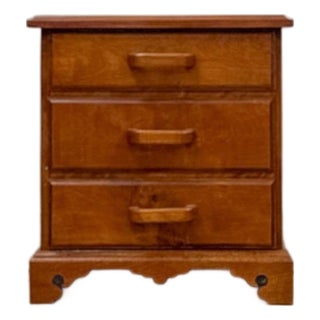 Vintage Mini Dresser Tiger Engraved Top Three Drawer Transitional Primitive For Sale