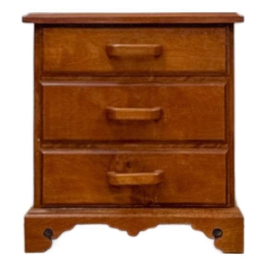 Vintage Mini Dresser Tiger Engraved Top Three Drawer Transitional Primitive For Sale