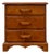 Vintage Mini Dresser Tiger Engraved Top Three Drawer Transitional Primitive For Sale