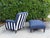 Antique English Upholstered Armchair and Oversized Ottoman For Sale - Image 4 of 12