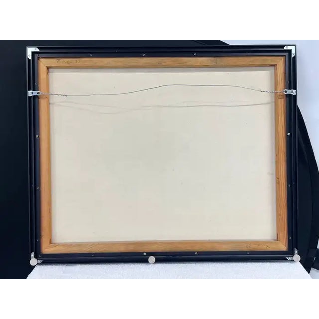 Modern Floral Still Life With White Bloom Oil on Canvas Signed by Artist 1990's For Sale - Image 13 of 13