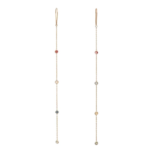 Multi Sapphire Threader Earrings - 2 Pieces For Sale