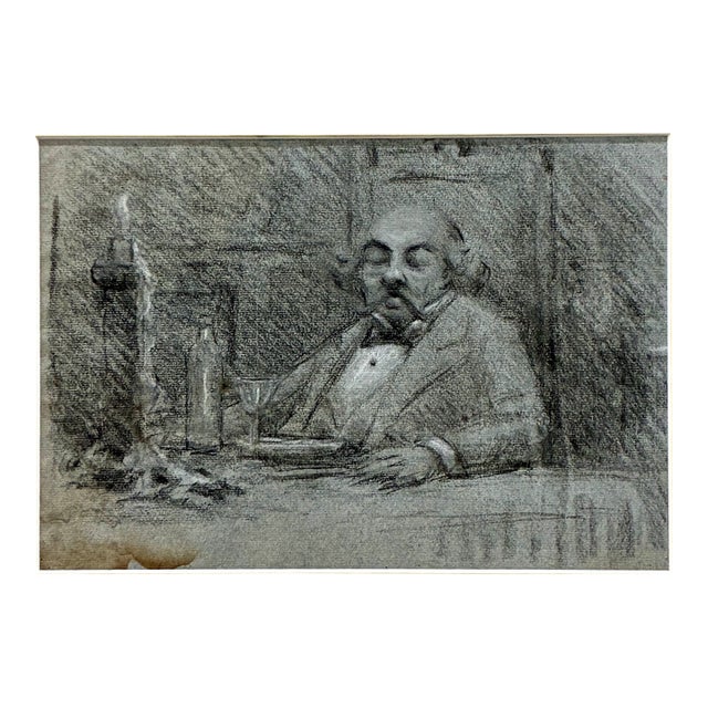 Self-Portrait Drawing by Granville Redmond (1871-1935) For Sale