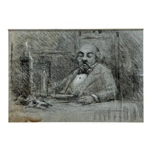 Self-Portrait Drawing by Granville Redmond (1871-1935)