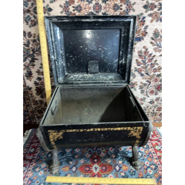 Beautifully aged one of a kind hand painted antique coal scuttle from Germany. Marked on the bottom what appears to say...