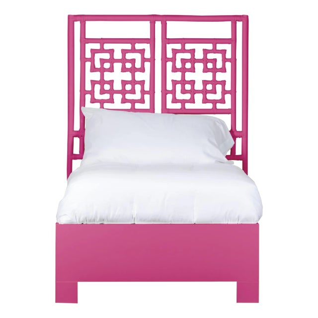 Palm Springs Platform Bed Twin Extra Long, Hot Pink For Sale