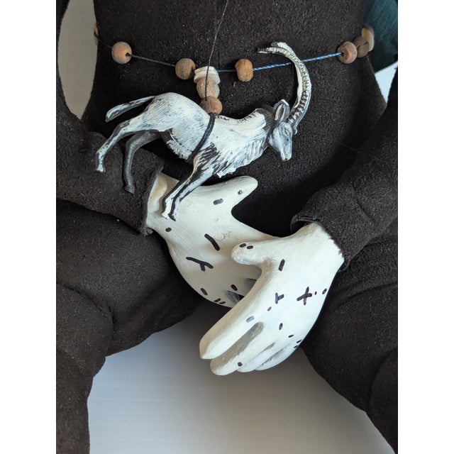 Folk Art Handcrafted Sandy Fenton Signed Folk Art Multi Media Jester For Sale - Image 3 of 8