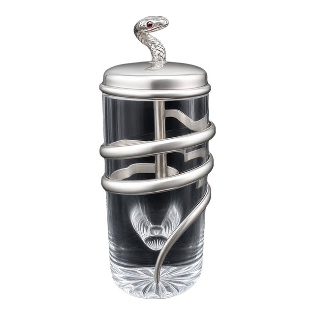 Tiffany & Co Art Nouveau Sterling Silver Snake Perfume Bottle, 1891–1902 For Sale