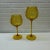1960s Pair Vintage 1960s Amber Blown Glass Ball Vases Candle Holders For Sale - Image 5 of 8